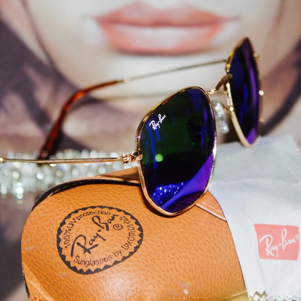 Stunning Ray Ban Blue on Gold - Picture 5 of 7